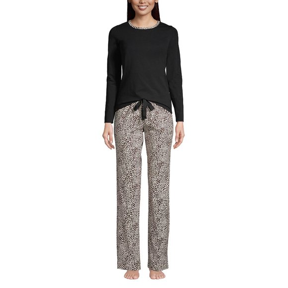 Women's Knit Pajama Set Long Sleeve T-Shirt and Pants, NWT - Picture 1 of 4